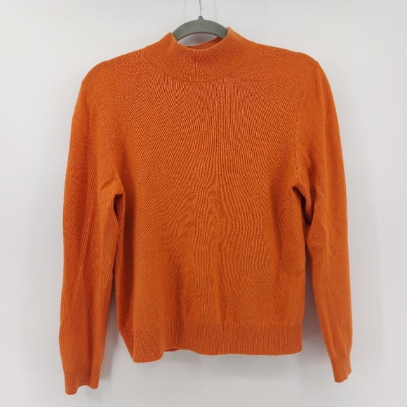 Charter Club 2 Ply Cashmere Turtleneck Sweater Size Medium Orange - Picture 1 of 3